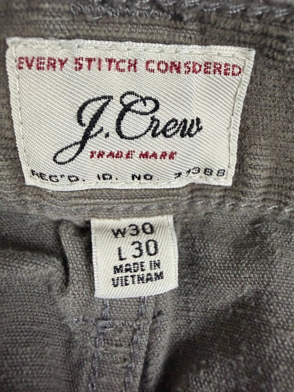 J.Crew 770 Straight Corduroy Pants Mens 30x30 Gray - Picture 6 of 7